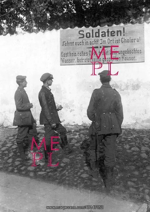 : Warning sign about cholera on the Eastern front, 1915