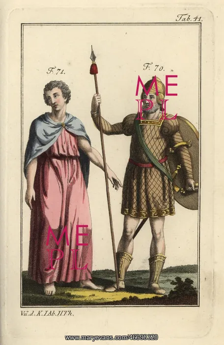 : Warrior Gaul in full battledress, with lance : Warrior Gaul in full battledress, with lance