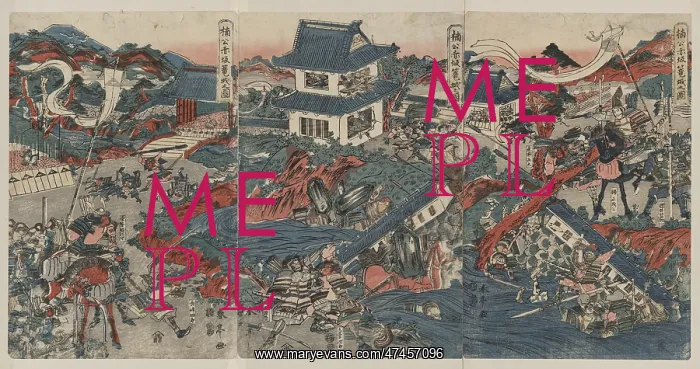 : The warrior Kusunoki barricading himself into Akasaka Castle : The warrior Kusunoki barricading himself into Akasaka Castle