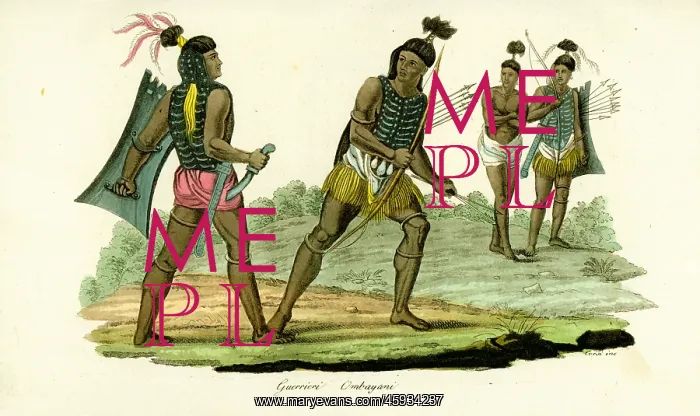 : Warriors in breastplates from Ombai (Ombay) : Warriors in breastplates from Ombai (Ombay)