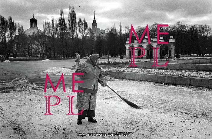 : Warsaw street sweeper, winter : Warsaw street sweeper, winter