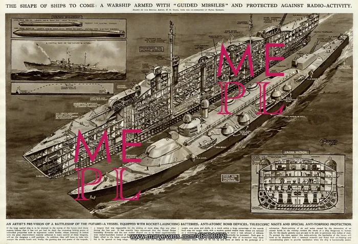 : Warship with guided missiles by G. H. Davis : Warship with guided missiles by G. H. Davis