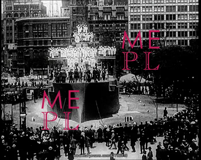 : Warship in a Square In An American Town. People : Warship in a Square In An American Town. People