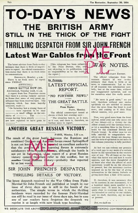 : Wartime news satire, WW1 : Wartime news satire, WW1