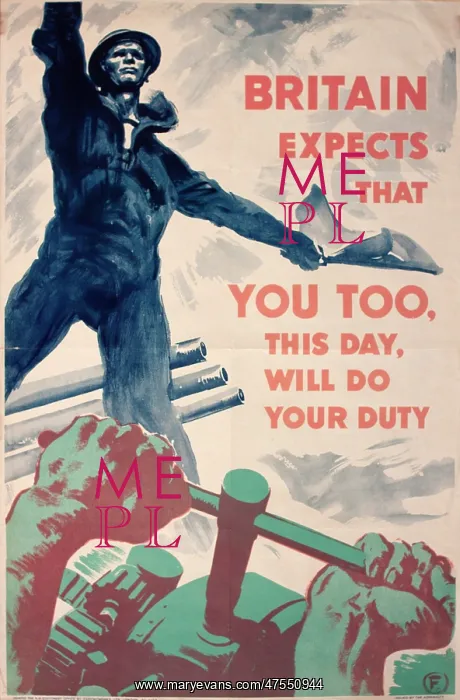 : Wartime poster, Britain Expects : Wartime poster, Britain Expects