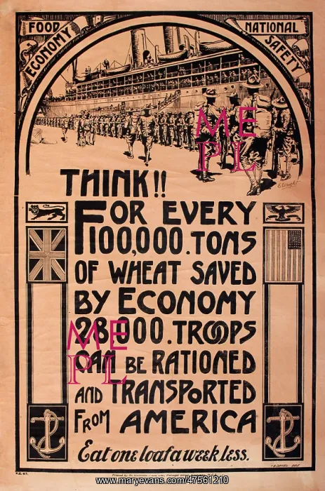 : Wartime poster, conservation of wheat for war effort : Wartime poster, conservation of wheat for war effort