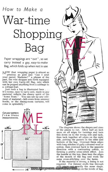 : Wartime shopping bag : Wartime shopping bag