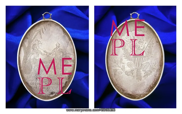: Washington Silver Peace Medal Showing George and : Washington Silver Peace Medal Showing George and