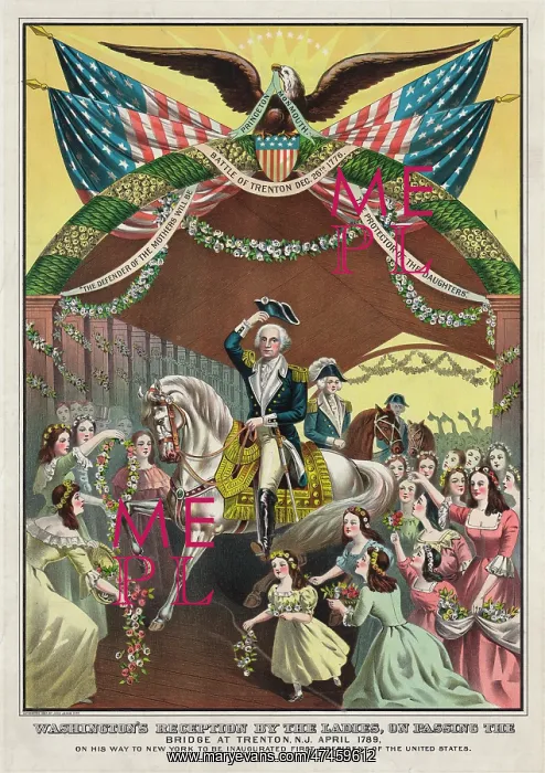 : Washington's reception by the ladies, on passing the bridge : Washington's reception by the ladies, on passing the bridge