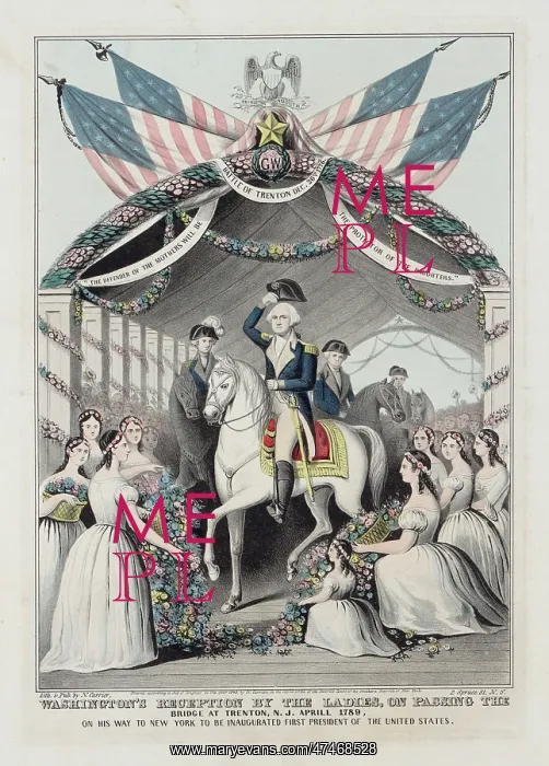 : Washington's reception by the ladies, on passing the bridge : Washington's reception by the ladies, on passing the bridge