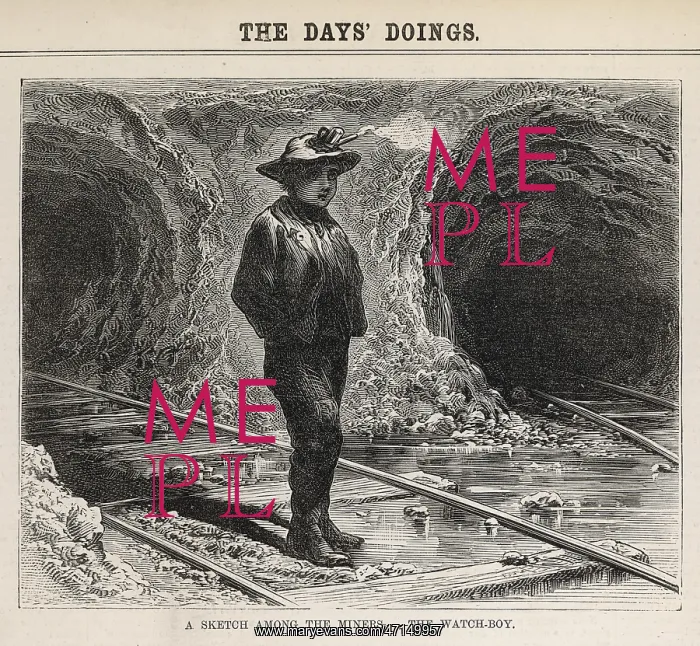  : Watch boy standing at the entrance to a mine