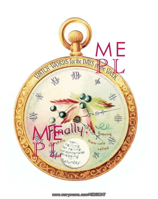 : Watch words on a circular greetings card : Watch words on a circular greetings card
