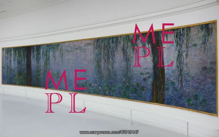 : The Water Lilies: Clear Morning with Willows by Monet : The Water Lilies: Clear Morning with Willows by Monet