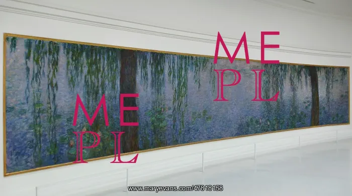 : The Water Lilies: Clear Morning with Willows by Monet : The Water Lilies: Clear Morning with Willows by Monet