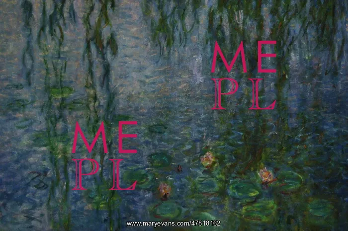 : The Water Lilies: Clear Morning with Willows by Monet : The Water Lilies: Clear Morning with Willows by Monet