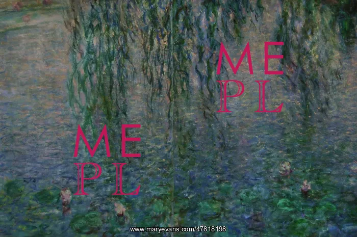: The Water Lilies: Clear Morning with Willows by Monet : The Water Lilies: Clear Morning with Willows by Monet