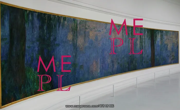 : The Water Lilies: Morning with Willows by Monet : The Water Lilies: Morning with Willows by Monet