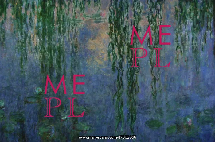 : The Water Lilies: Morning with Willows by Monet : The Water Lilies: Morning with Willows by Monet