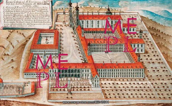 : Watercolour of Topographia Florianensis : Watercolour of Topographia Florianensis