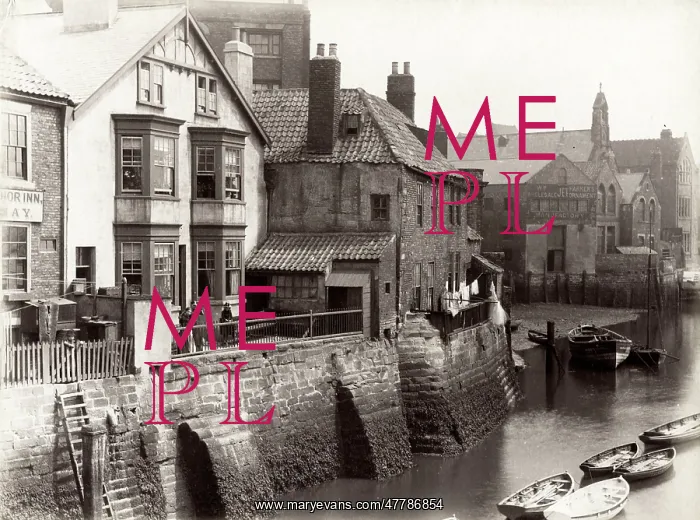 : Waterfront harbour view, probably Whitby, Yorkshire : Waterfront harbour view, probably Whitby, Yorkshire