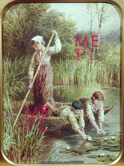 : Waterlilies ' children in a boat : Waterlilies ' children in a boat