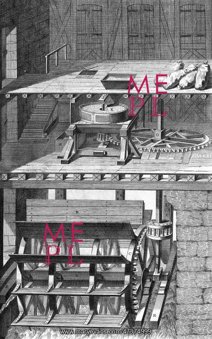 : Watermill in - 18th century : Watermill in - 18th century