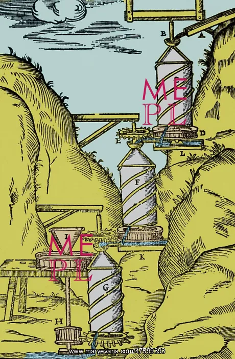 : Watermill, Reversed Archimedean Screw : Watermill, Reversed Archimedean Screw
