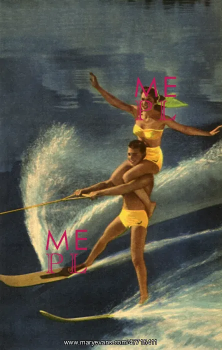 : Waterskiing Couple : Waterskiing Couple