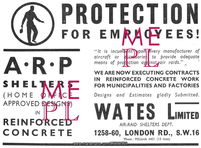 : Wates Air Raid Shelters - ARP : Wates Air Raid Shelters - ARP