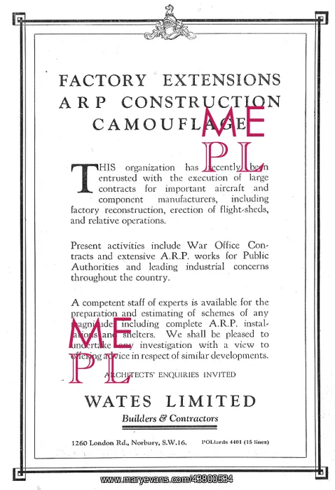 : Wates Ltd. Building Contractors. Factory : Wates Ltd. Building Contractors. Factory