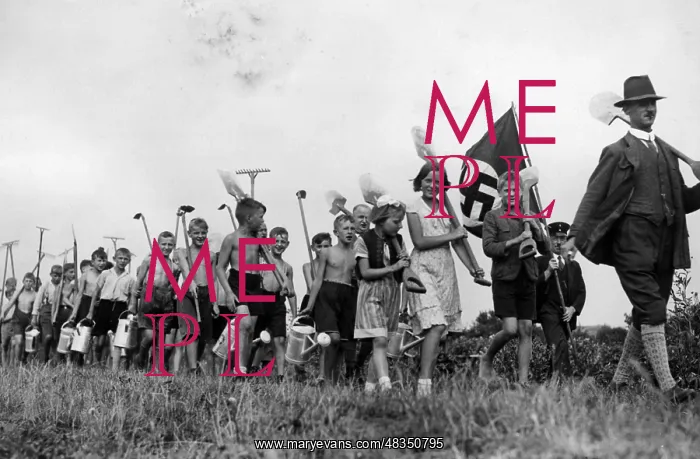 : On the way to the school garden, 1933 : On the way to the school garden, 1933