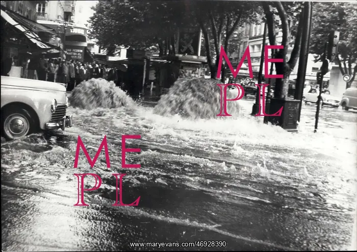 : Weather. Aug. 24, 1957 - Streets Flooded In Marseilles After Heavy Rainfall : Weather. Aug. 24, 1957 - Streets Flooded In Marseilles After Heavy Rainfall