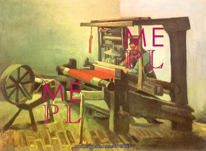 : Weaver Facing Left, with Spinning Wheel, by Van Gogh : Weaver Facing Left, with Spinning Wheel, by Van Gogh