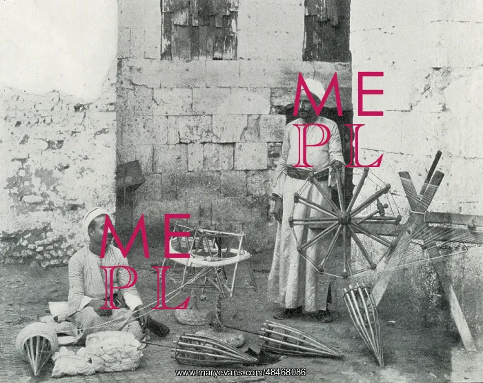  : Weavers preparing silk for the looms, Cairo, Egypt