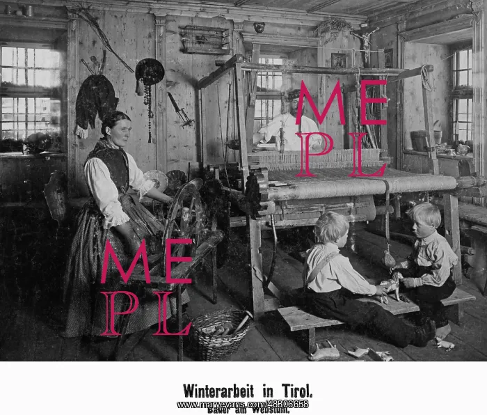 : Weaving in Tyrol, 1911 : Weaving in Tyrol, 1911