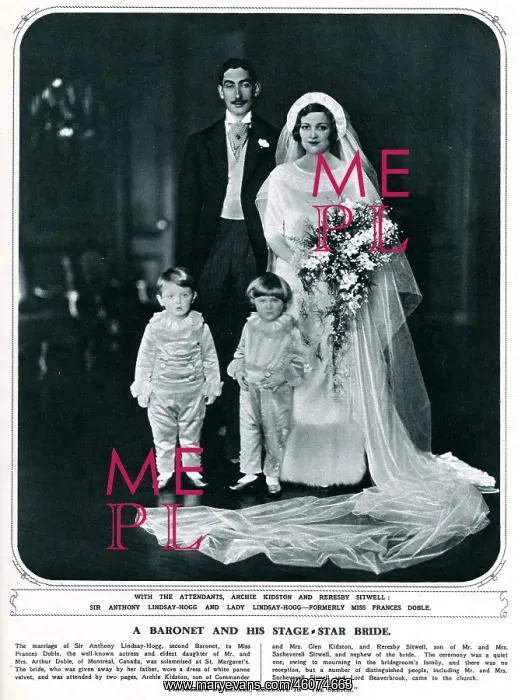 : Wedding of Anthony Lindsay-Hogg and Frances Doble : Wedding of Anthony Lindsay-Hogg and Frances Doble