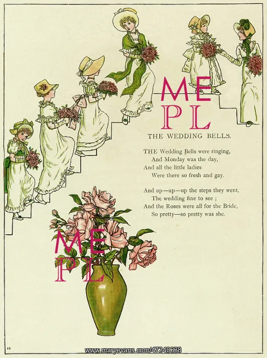: The wedding bells -- bridesmaids with bouquets : The wedding bells -- bridesmaids with bouquets