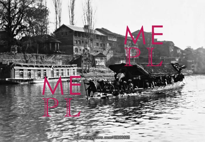 : A wedding boat in Srinagar, 1930 : A wedding boat in Srinagar, 1930