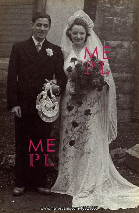 : Wedding couple, 1940s : Wedding couple, 1940s