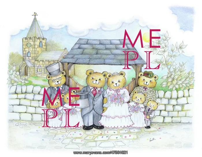 : Wedding Day - Bears in front of church : Wedding Day - Bears in front of church