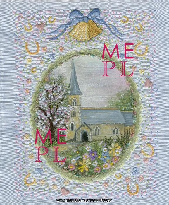 : Wedding Day ' church with flowers and tree : Wedding Day ' church with flowers and tree