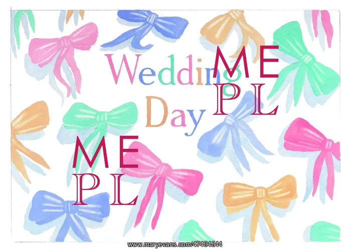  : Wedding day design with coloured bows