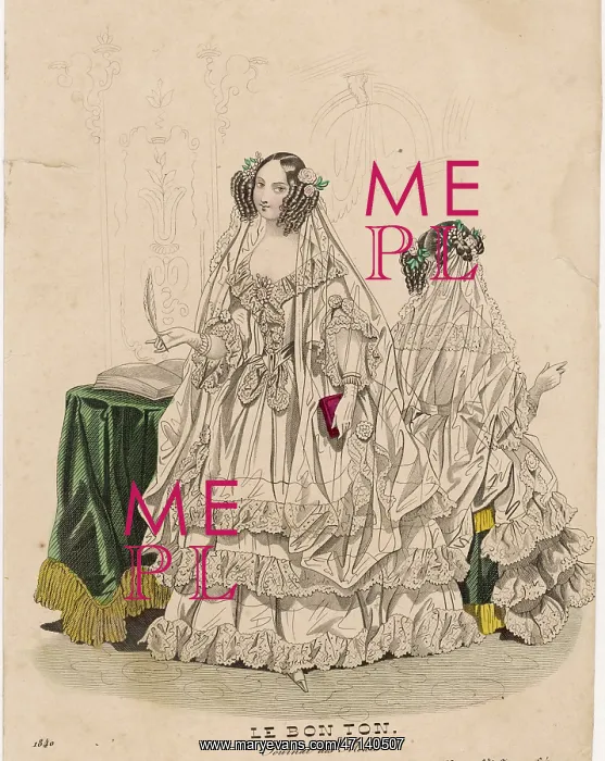 : Wedding Dress 1840 : Wedding Dress 1840