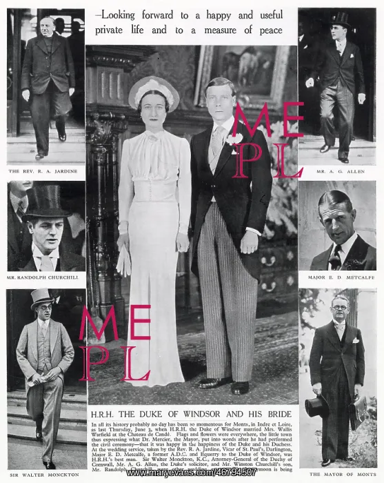 : Wedding of Duke of Simpson and Wallis Warfield : Wedding of Duke of Simpson and Wallis Warfield