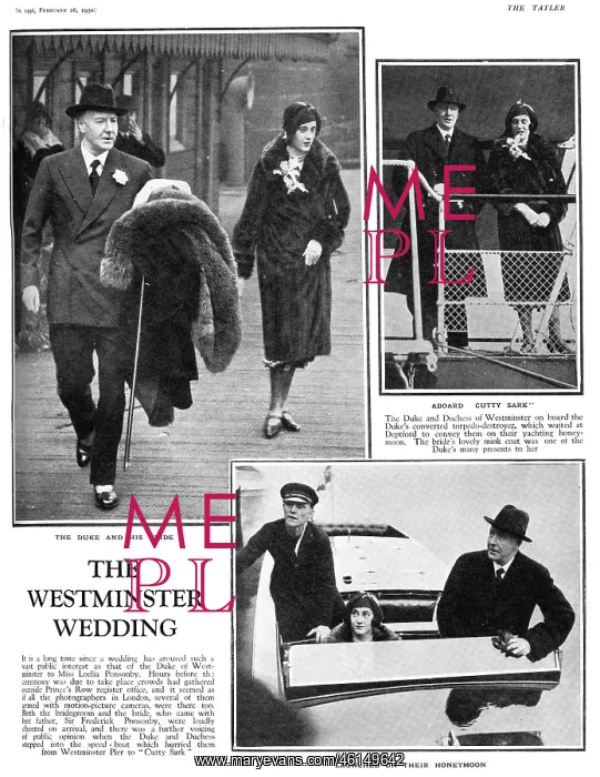 : Wedding of the Duke of Westminster & Loelia Ponsonby : Wedding of the Duke of Westminster & Loelia Ponsonby