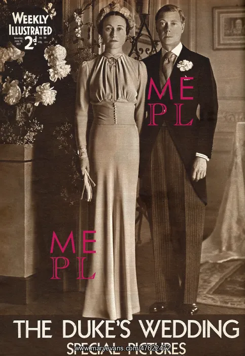 : Wedding of the Duke of Windsor and Mrs Simpson : Wedding of the Duke of Windsor and Mrs Simpson