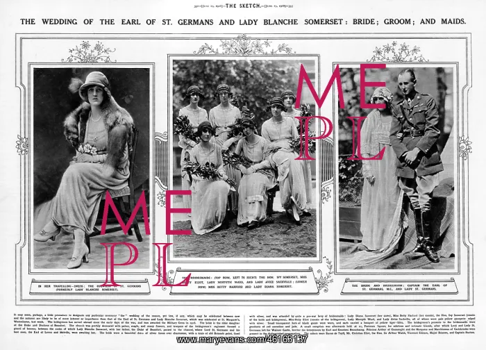 : Wedding of Earl of St Germans & Blanche Somerset : Wedding of Earl of St Germans & Blanche Somerset