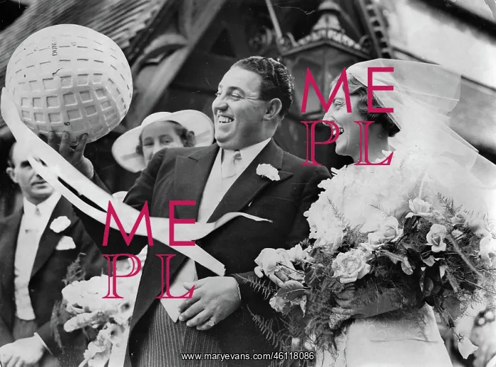 : Wedding of golfer W J Cox with Vera Cocking : Wedding of golfer W J Cox with Vera Cocking