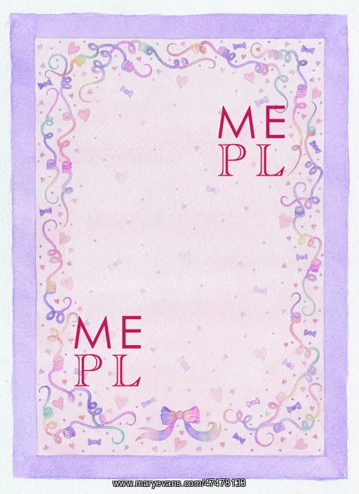 : Wedding invitation border design - with hearts and bows : Wedding invitation border design - with hearts and bows