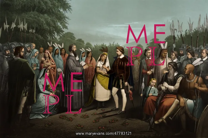 : Wedding of Pocahontas to John Rolfe : Wedding of Pocahontas to John Rolfe